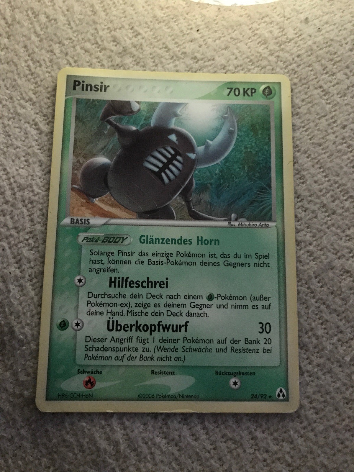 Pinsir 24/92 Pokemon Card German