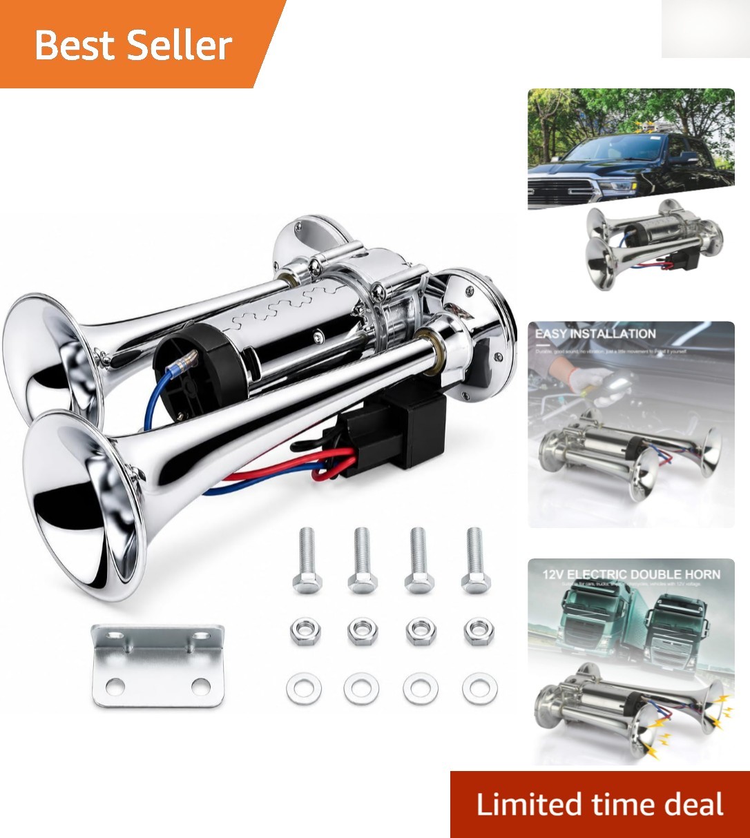 High-Performance 600DB Electric Air Horn with Easy Installation - Silver Zinc