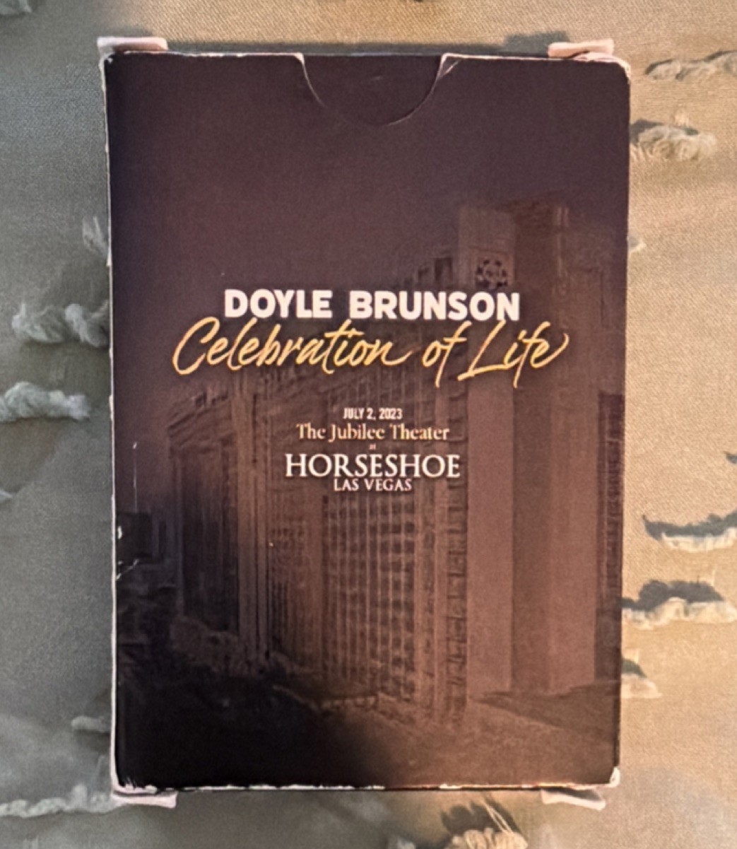 DOYLE BRUNSON Celebration of Life Playing Cards Horseshoe New Sealed July 2 2023
