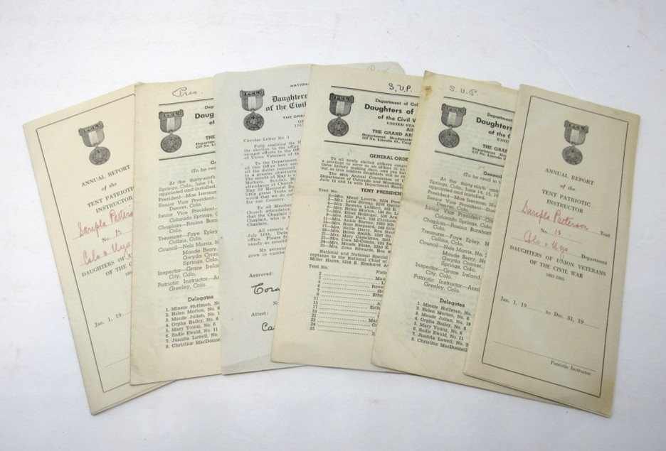Daughters of the Union of the Civil War Lot Colorado Wyoming California c1940s