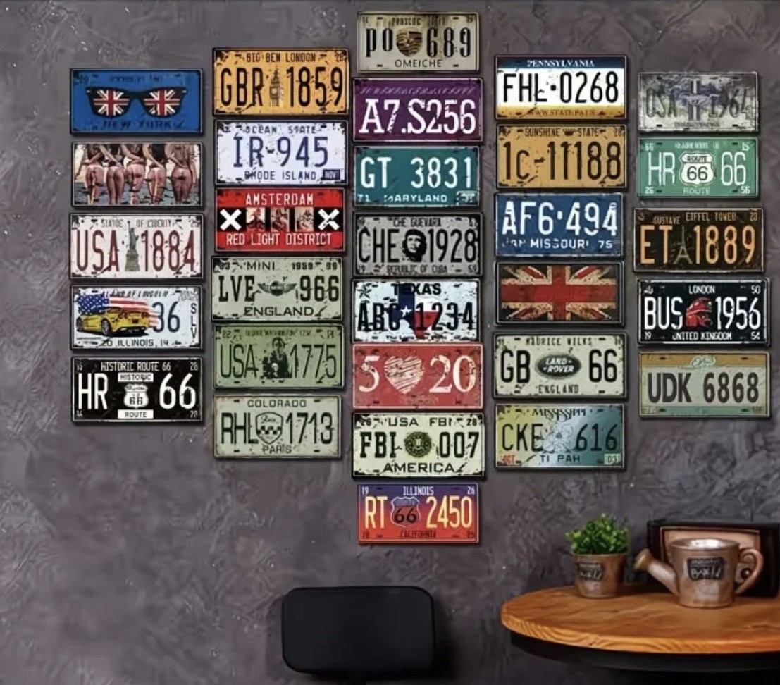 Pack of 10 Craft Condition License Plates Art Projects LOT TAGS (RANDOM PLATES)