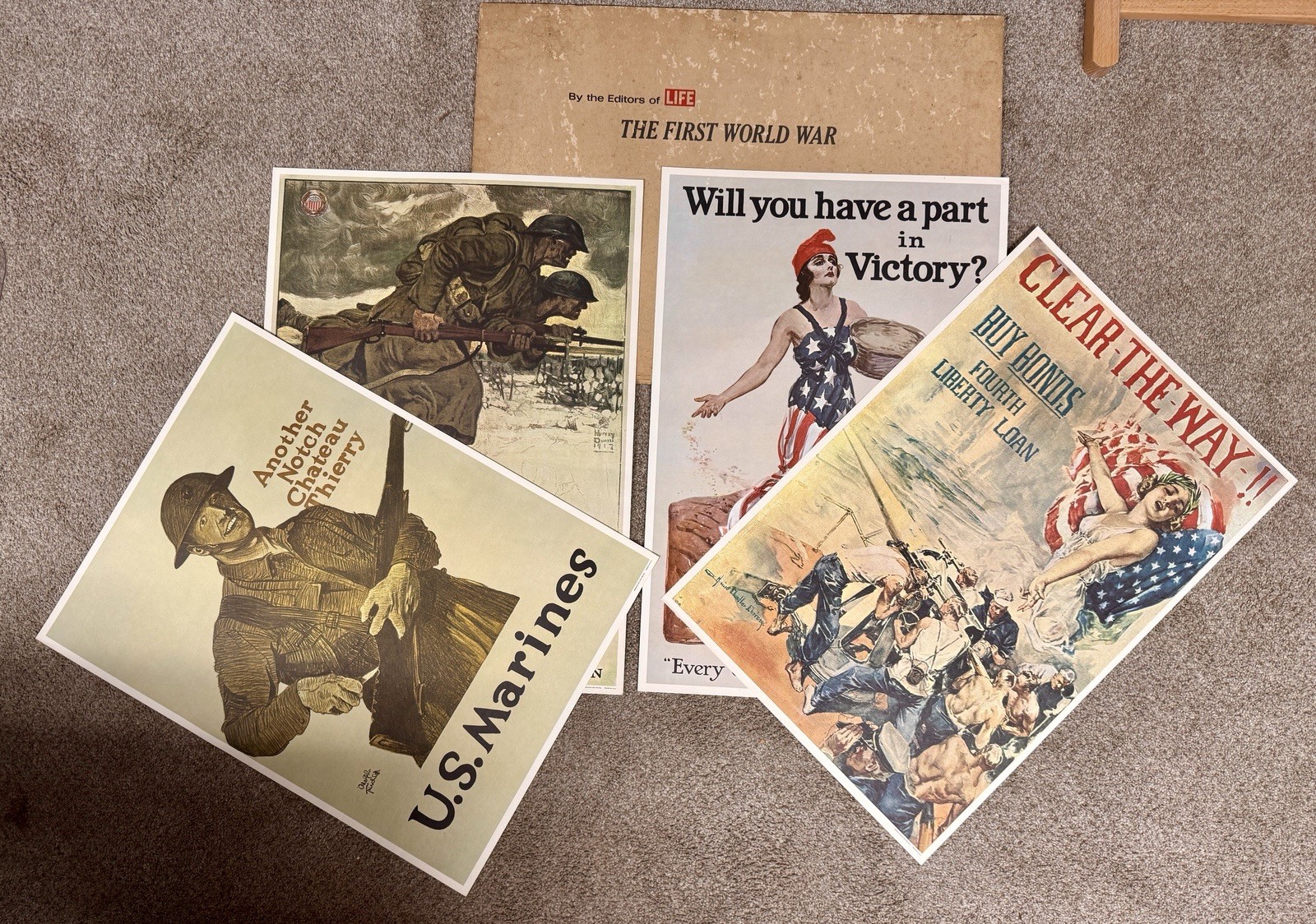Vintage 1964 Reproductions US Propaganda Posters World War I set of 4