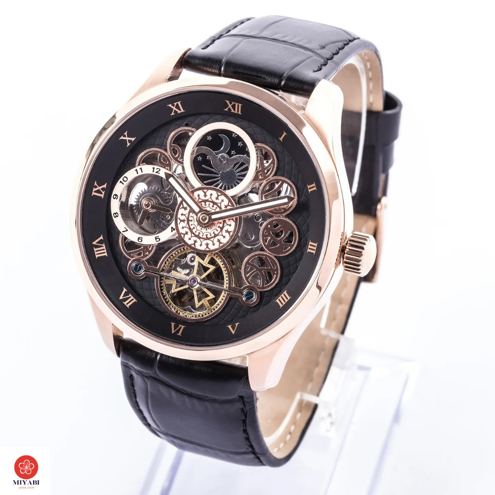Bloodborne SuperGroupies Mechanical Automatic GMT Sun Moon Leather Watch NEW