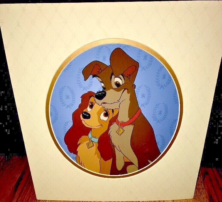 Disney Cel lady And The Tramp Portrait Of Love Rare Edition Animation Art Cell