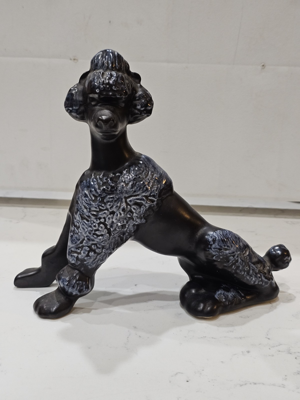 Vintage Mid Century Royal Haeger  Poodle Statue Black & Blue8\