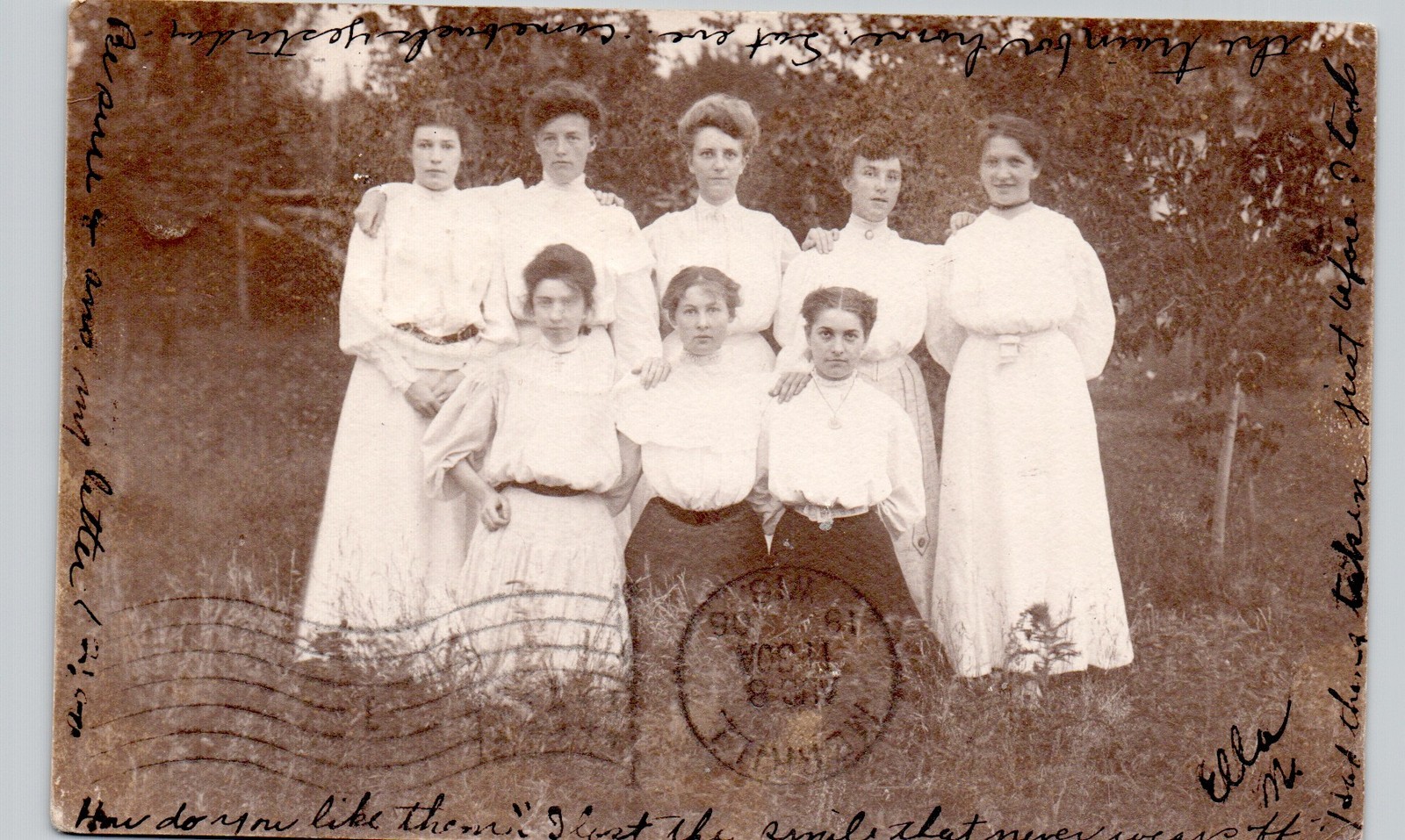 LADY FRIENDS GROUP plainfield wi c1910 postcard wisconsin real photo rppc named? LADY FRIENDS GROUP plainfield wi c1910 postcard wisconsin real photo rppc named?
