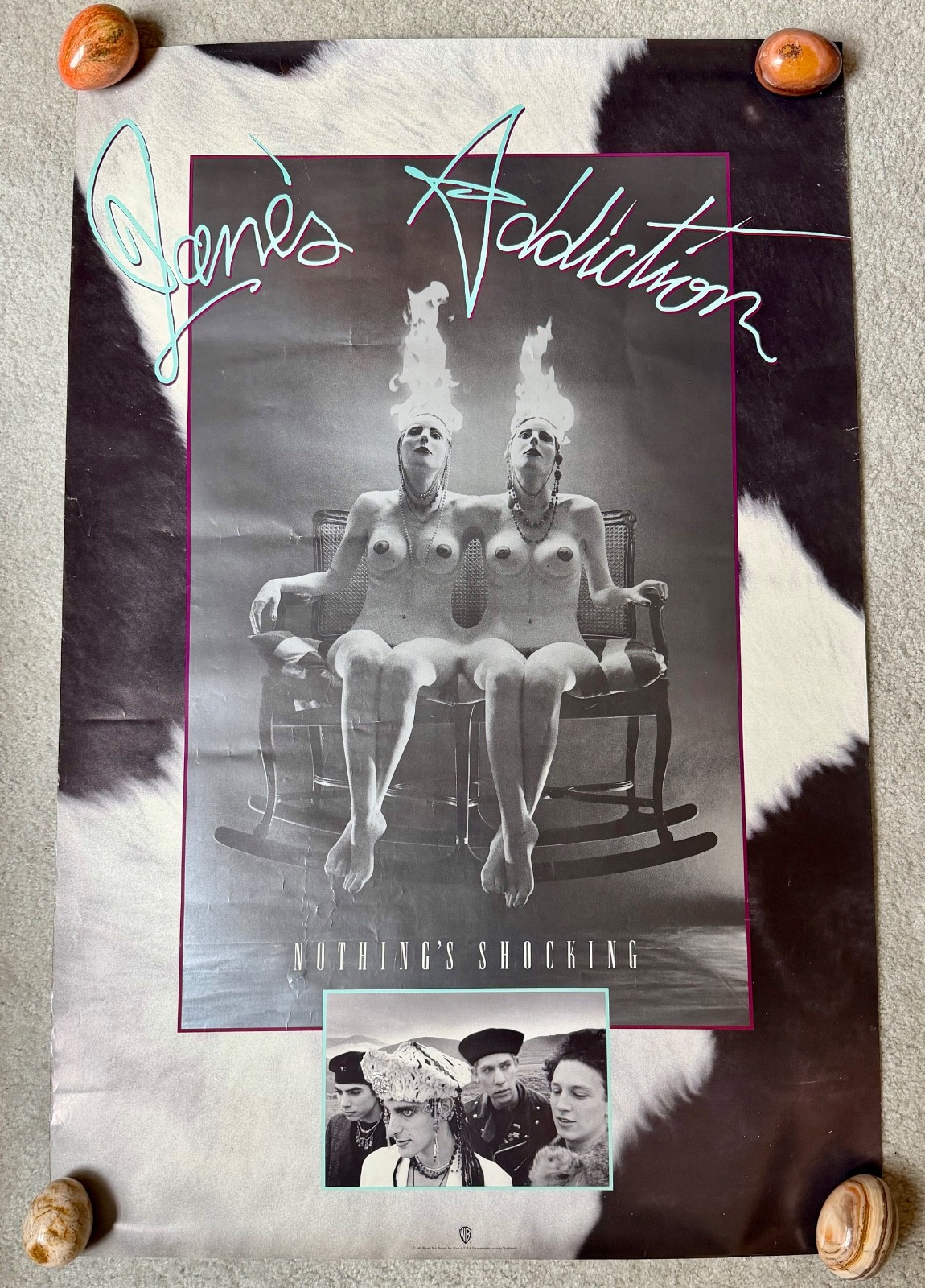 VTG 1988 Jane's Addiction Promo Rock Poster 23 x 35 Nothing 's Shocking GOOD