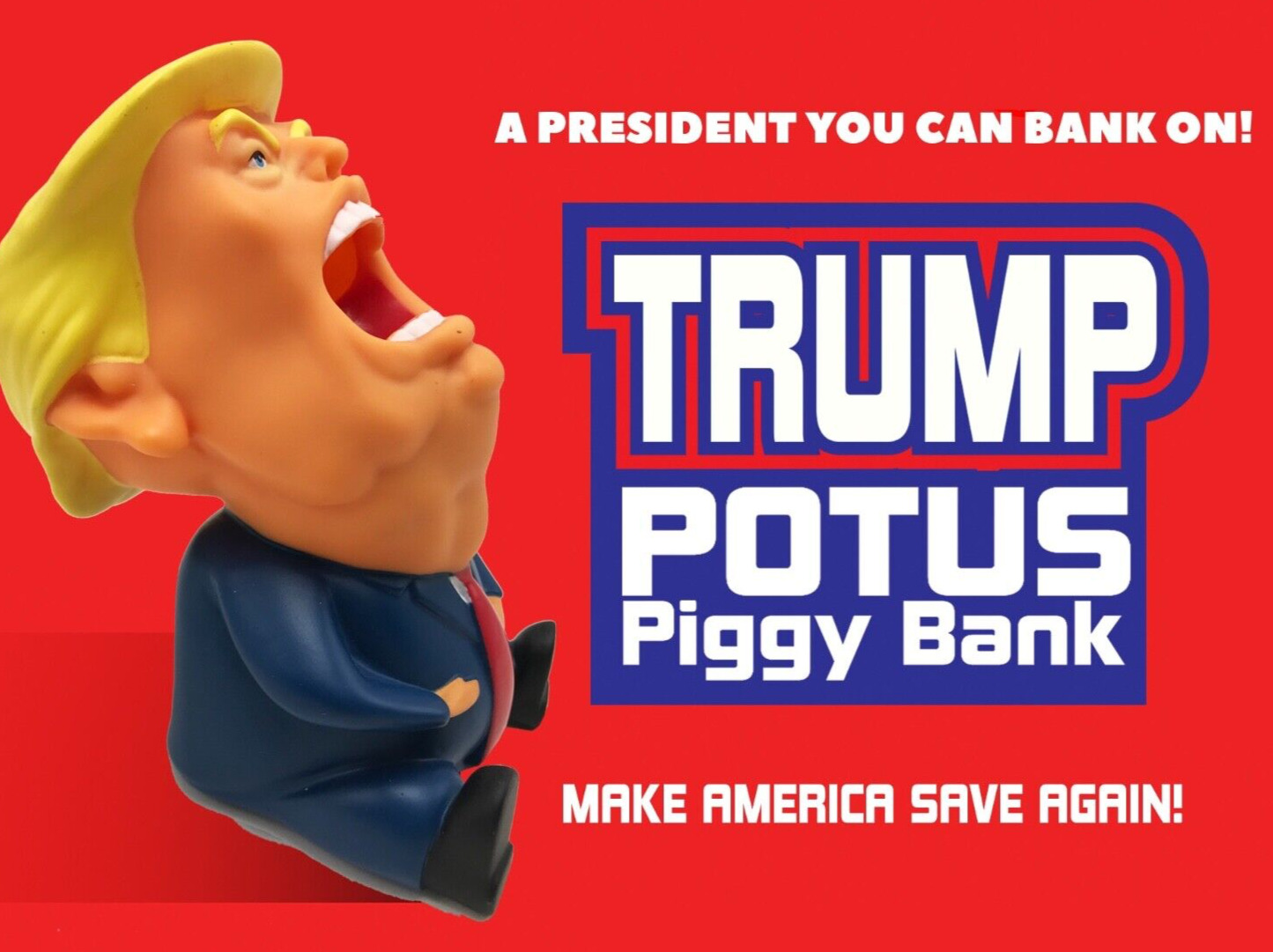 Donald Trump Funny Collectible Gift - MAGA Coin Piggy Bank, Limited Edition Pins