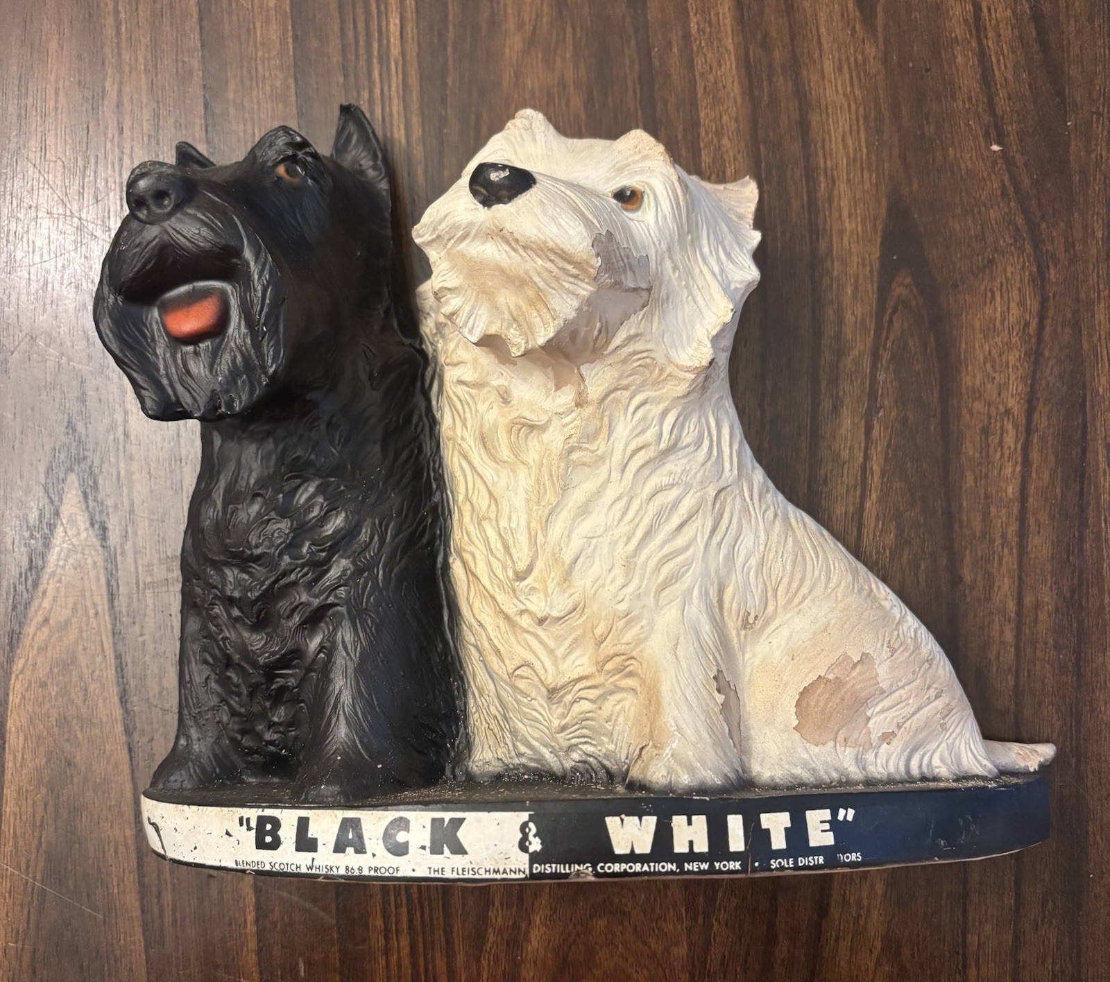 Vintage 1950s Black & White Blended Scotch Whisky Bar Counter Display Man Cave