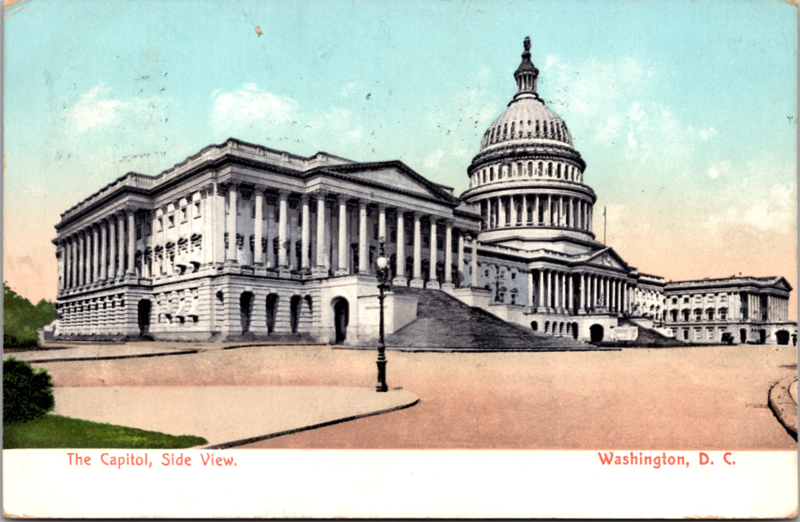 The Capitol Side View Washington D.C. Vintage Postcard