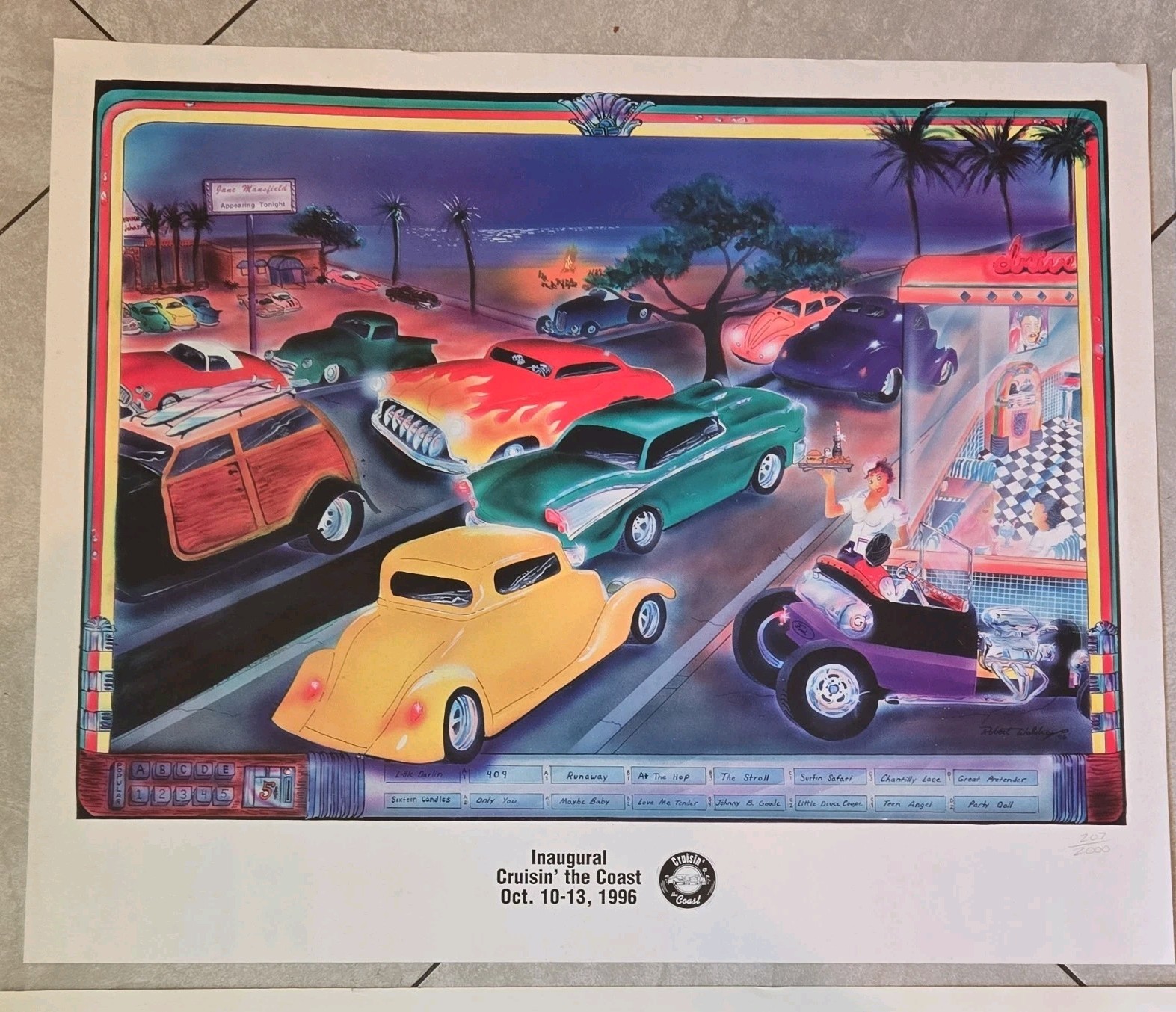 Cruisin' the Coast Collectible Car ORIGINAL POSTERS Lot of 2 (1996-1997) VGood
