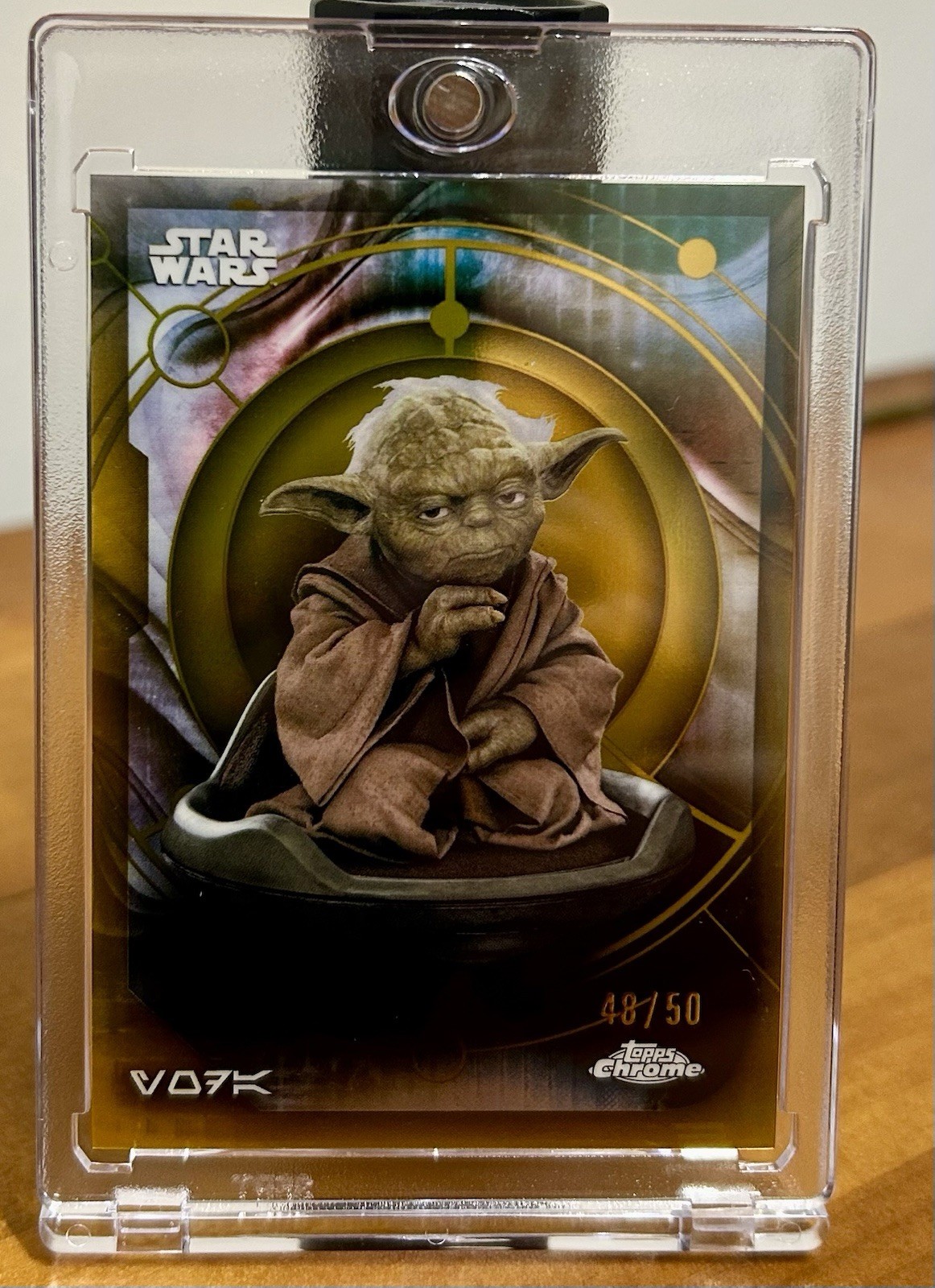 2026 Topps Chrome Star Wars Yoda Aurebesh Variation Gold Ref /50 SSP