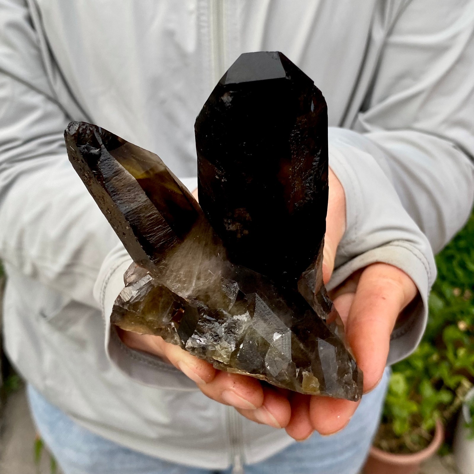 420G Natural Black Smoky Quartz Crystal Cluster Raw Mineral Specimen