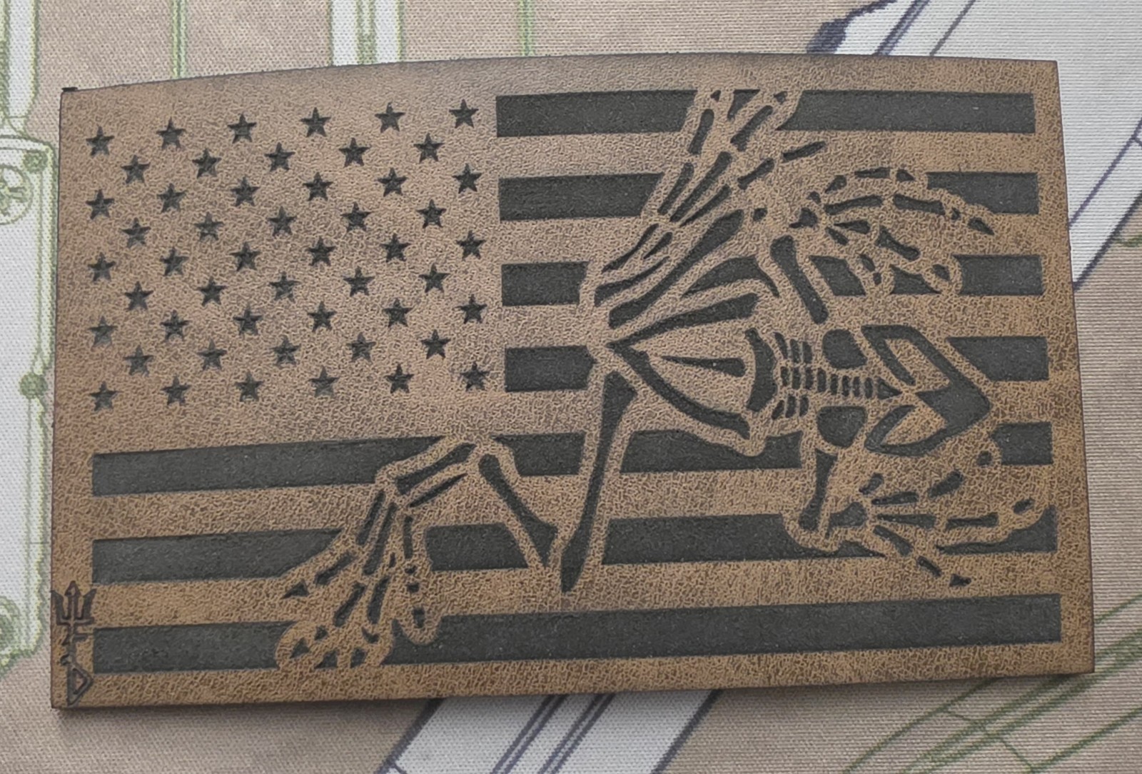 Wolf Forty Designs Large US Bonefrog SOF Patch - Forward Observations Group FOG