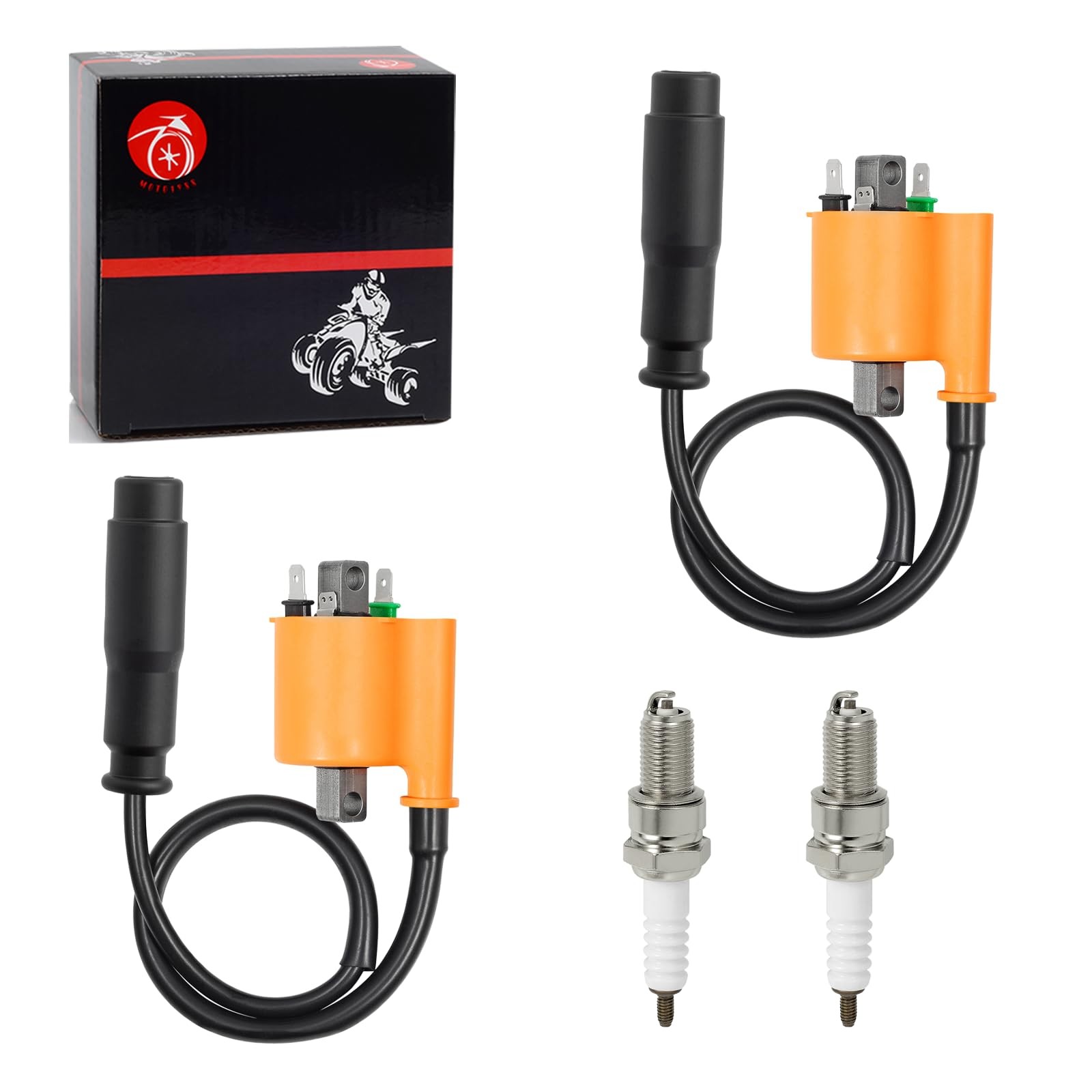 2 set Ignition Coil Pack & spark plug + CAP For Kawasaki Teryx4 800 KRT800 Teryx