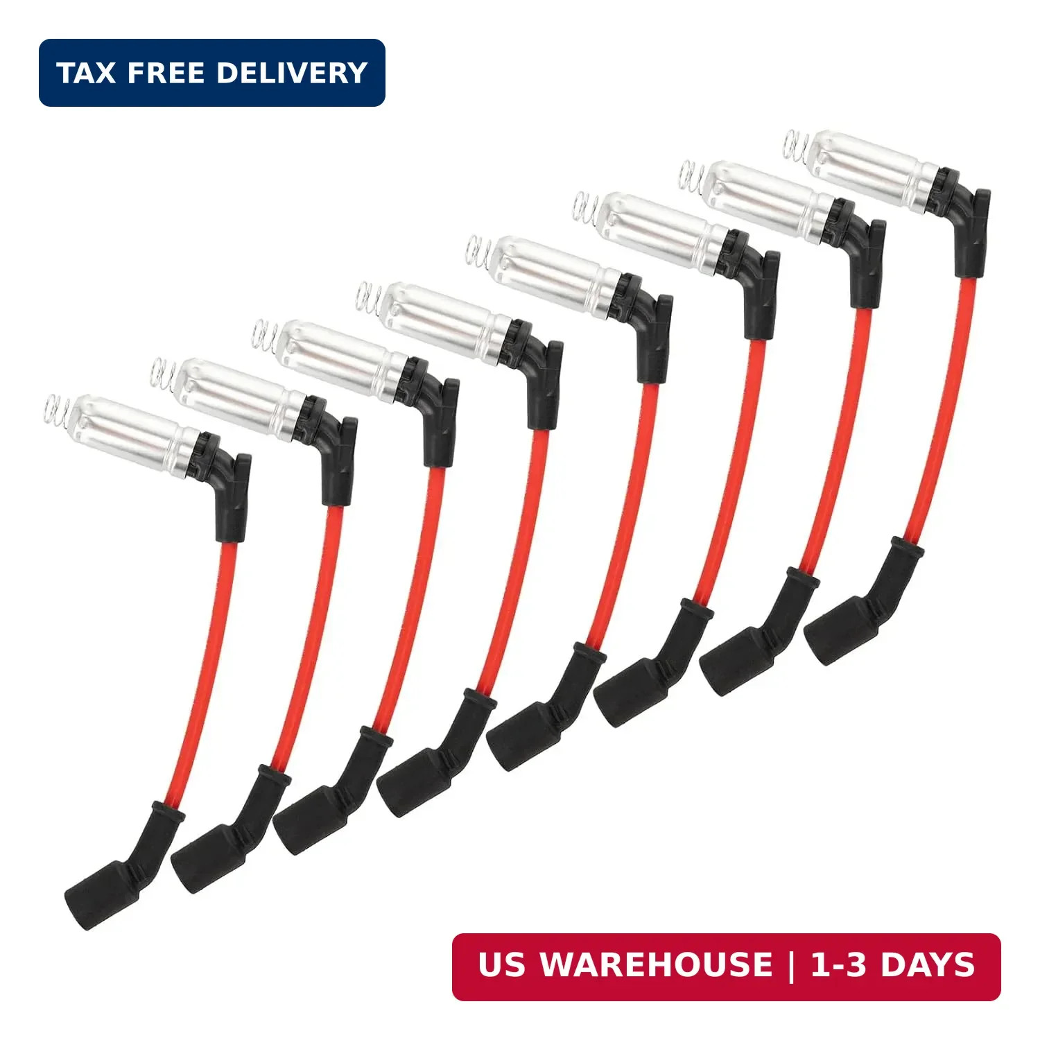 8Pcs High Performance Spark Plug Ignition Wires, Premium Set, Fits for 2000-2021