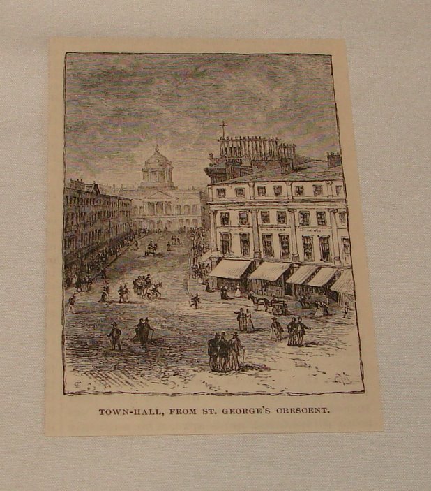 1879 magazine engraving ~ TOWN HALL, Liverpool