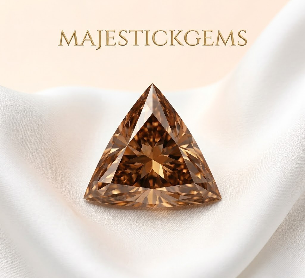 5 Ct Triangle Cut Brown Lab Grown Diamond VVS1 D Color Certified Loose Stone