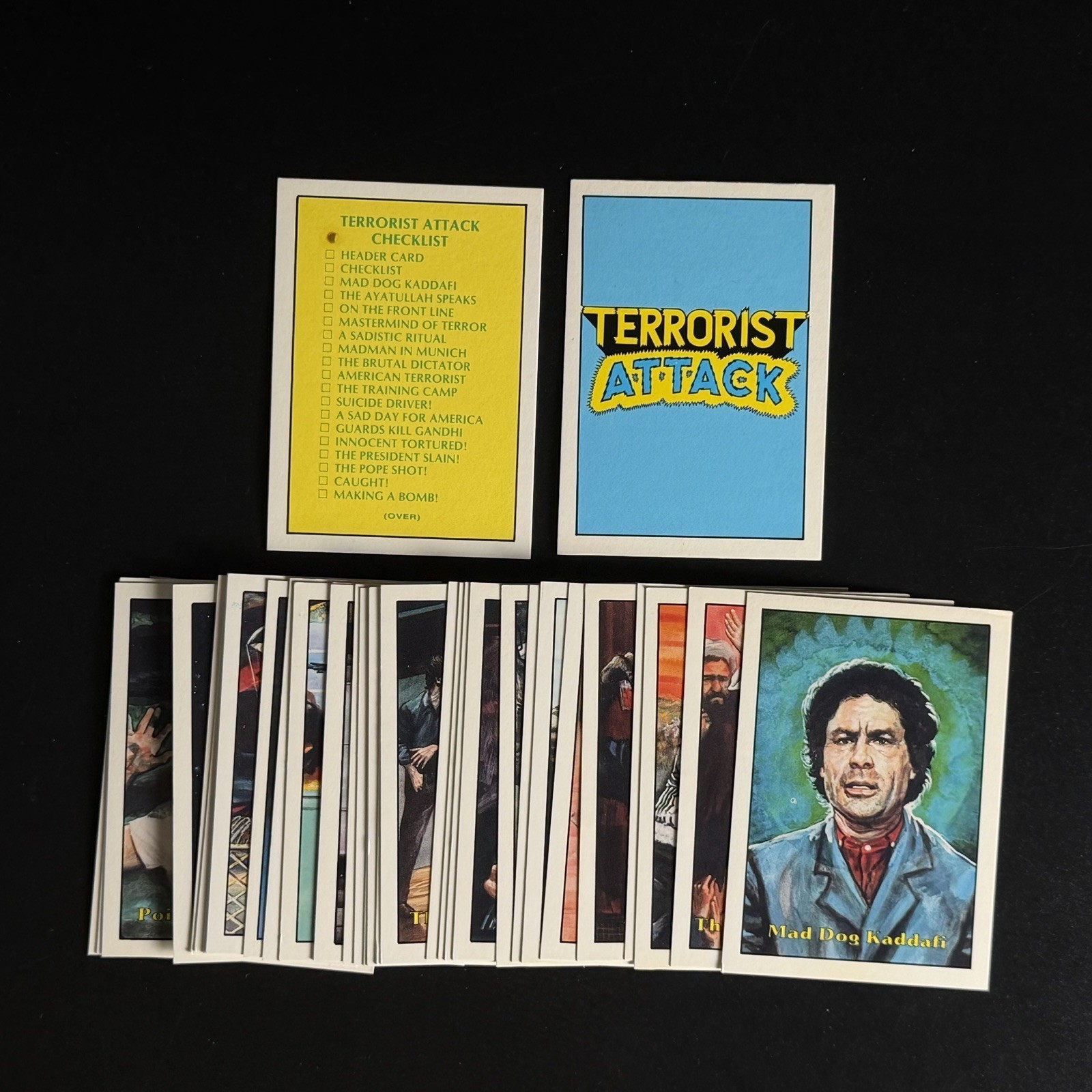 Vintage 1987 Terrorist Attack by Piedmont Candy Company - Complete 35 Card Set