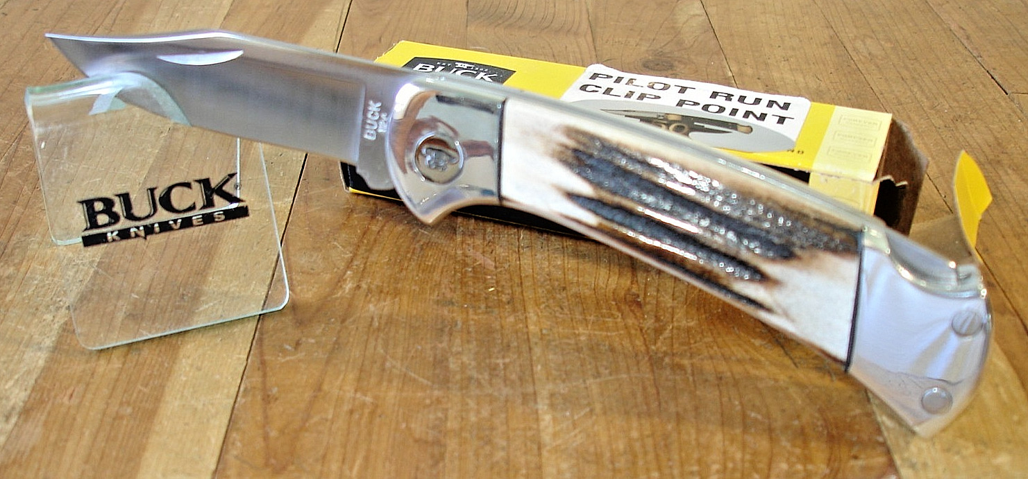 LEROY REMER BUCK KNIFE 112 TA RANGER 420 HC BLADE ALUMINUM FRAME STAG HANDLE USA