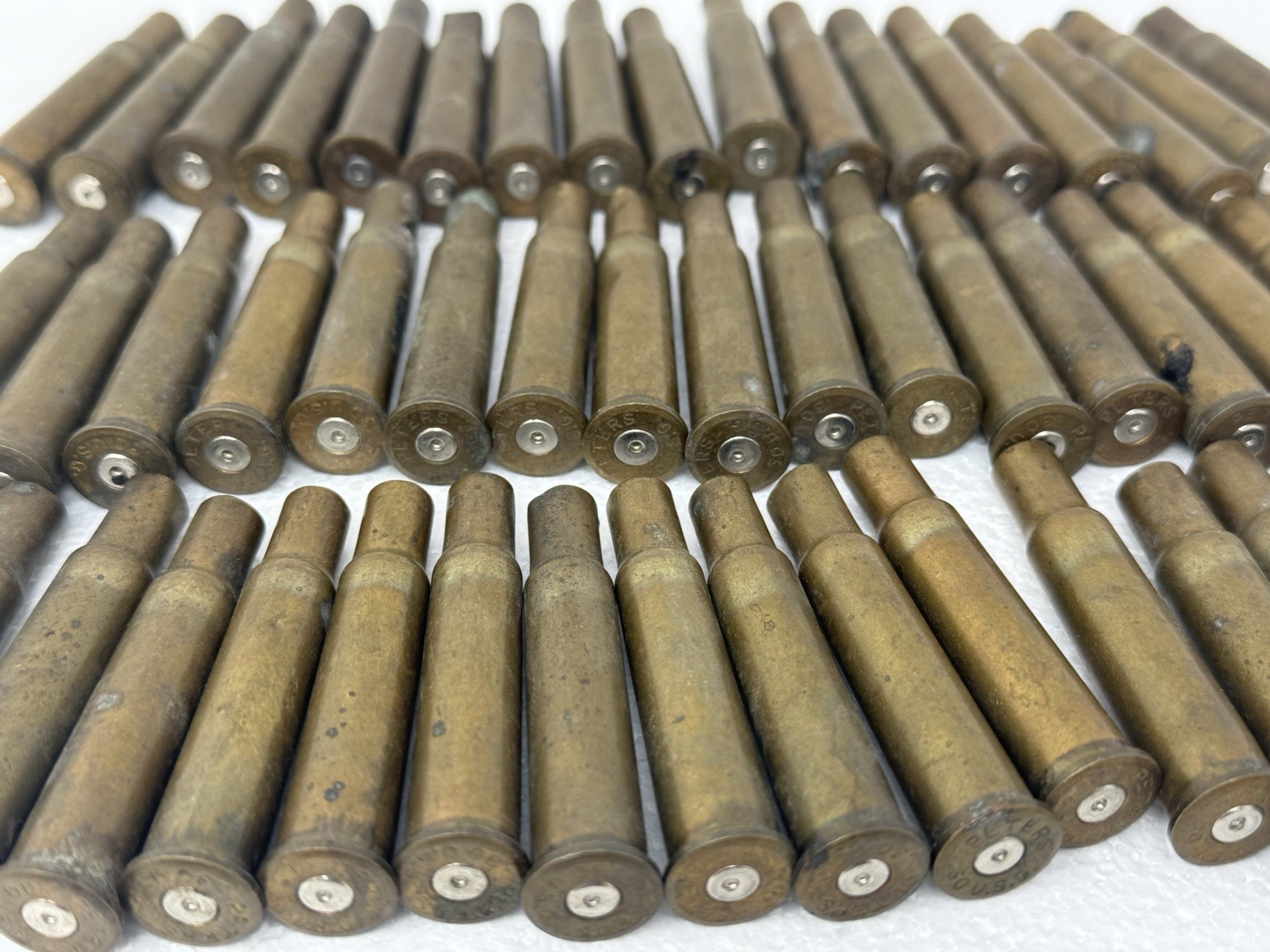 Lot of 52 WWII 30 Caliber Cartridges EMPTY Peters United States USG Marked