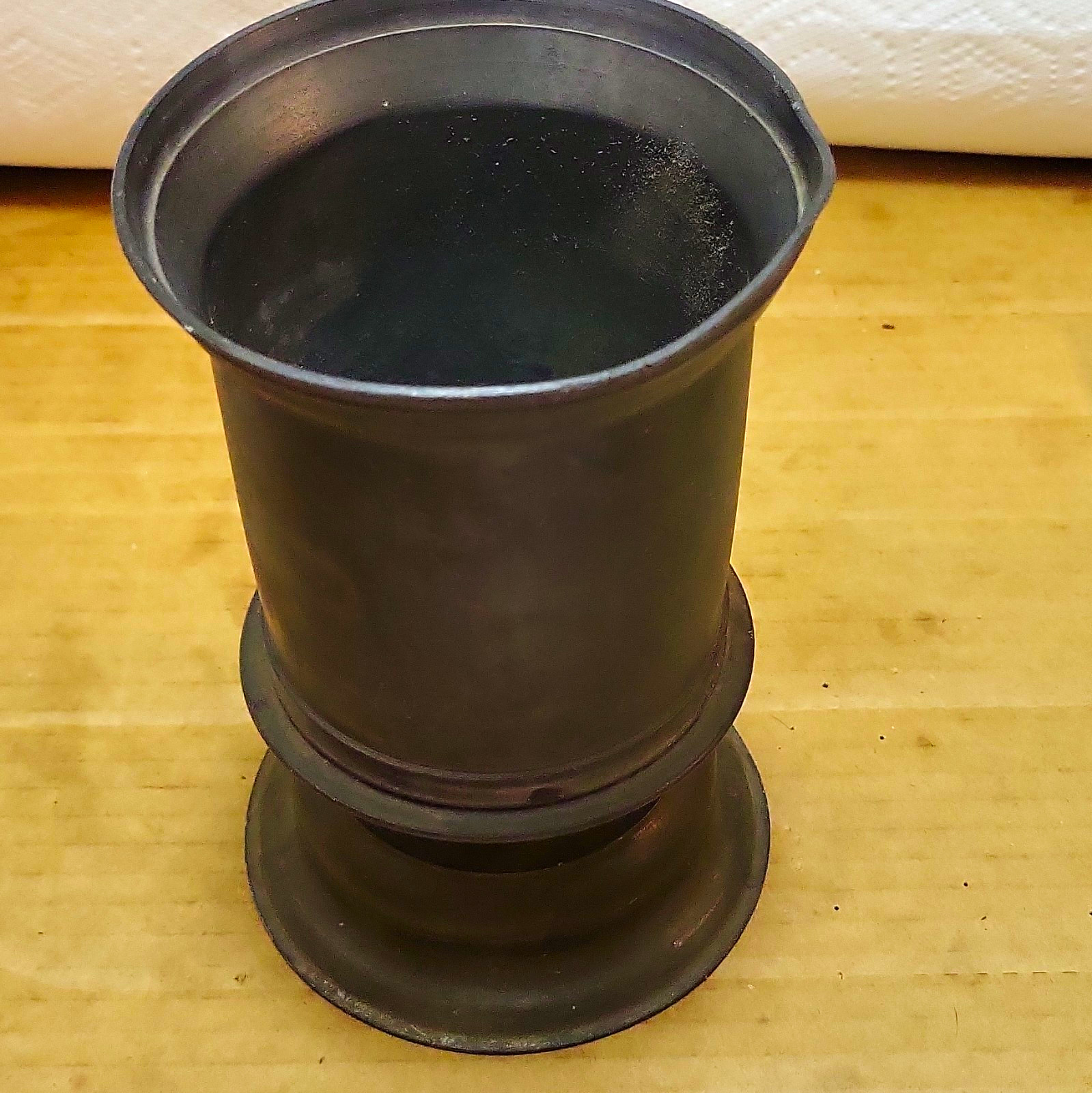 Antique Victorian Pewter 1 Pint Measure Standard Tavern England Stamp 1890s