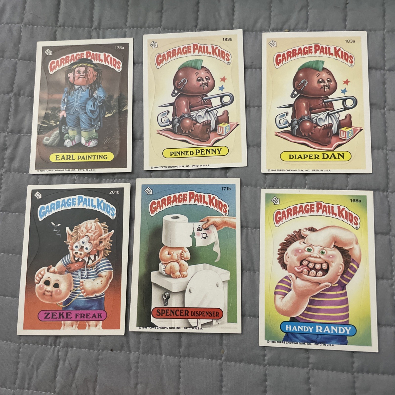 Garbage Pail Kids Cards Stickers Vintage Rare Lot of 6