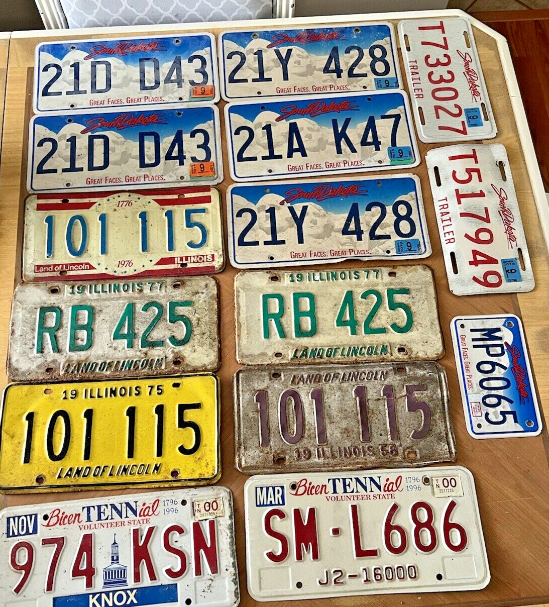 Vintage License Plates 1958 to Early 2000's (15 Plates)