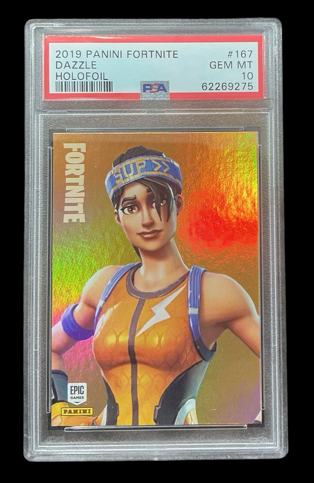 2019 panini fortnite #167 dazzle rc; series 1 USA holofoil PSA 10  GEM