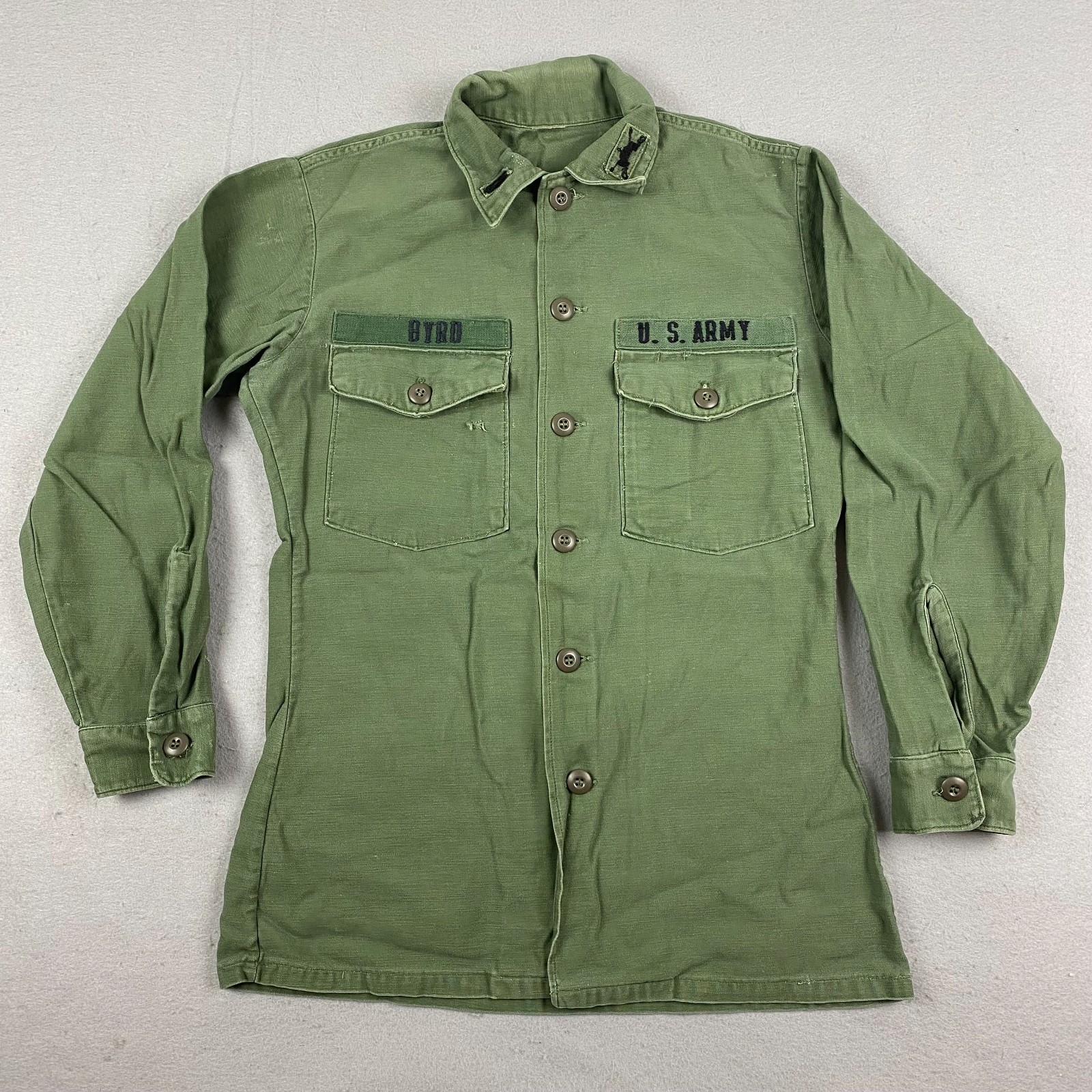 Vintage 1969 US Army OG-107 Cotton Sateen Utility Shirt Vietnam Era Foster