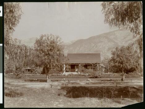 Exterior view of the Andrew McNally bungalow California Old Photo
