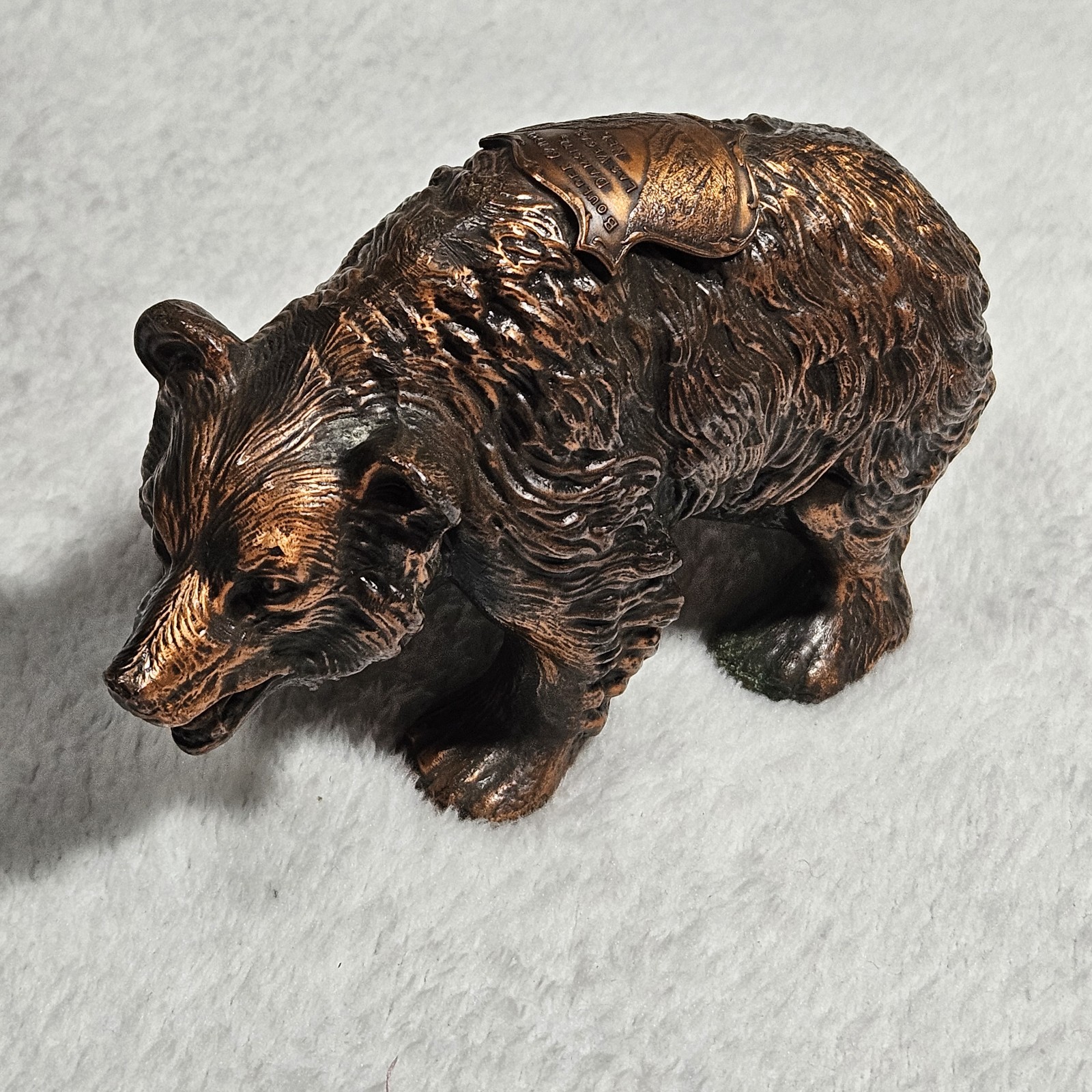 Rare Antique Boulder Canyon Damsite Bear Figurine Las Vegas Hoover Dam 1920s