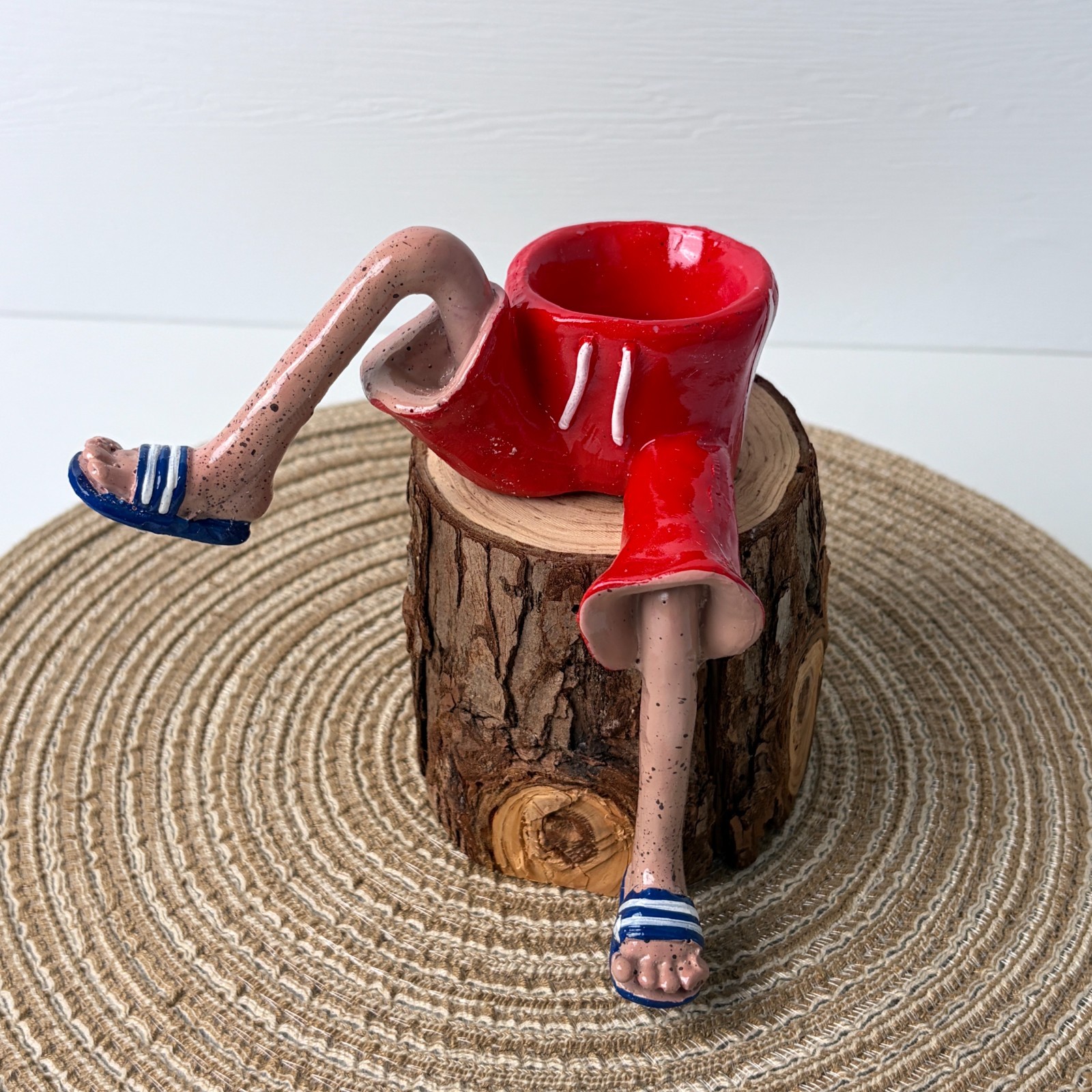 Creative Leg Shape Resin Planter Funny Human Leg Flower Pot Home Decor