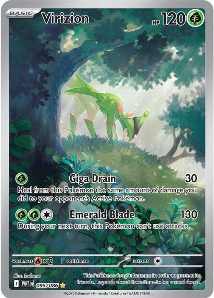 Pokemon Virizion 095/086 Holo Illustration Rare White Flare NM