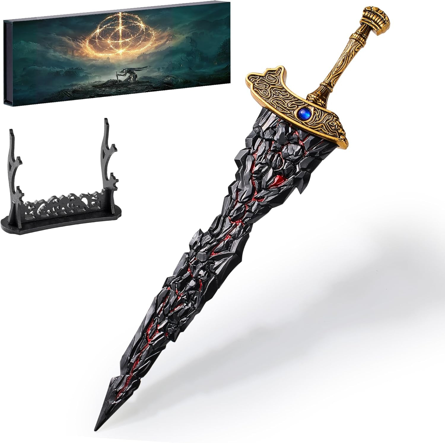 Eldens Rings Maliketh\'S Black Blade Sword Model – 11.8-Inch Metal Craft Sword, P