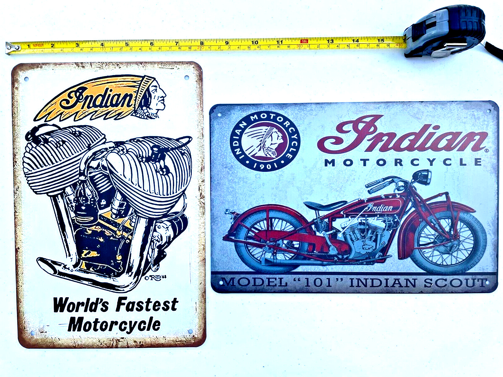 Indian Motorcycles Tin Sign Worlds Fastest Motorcycle Retro Metal Vintage Gift