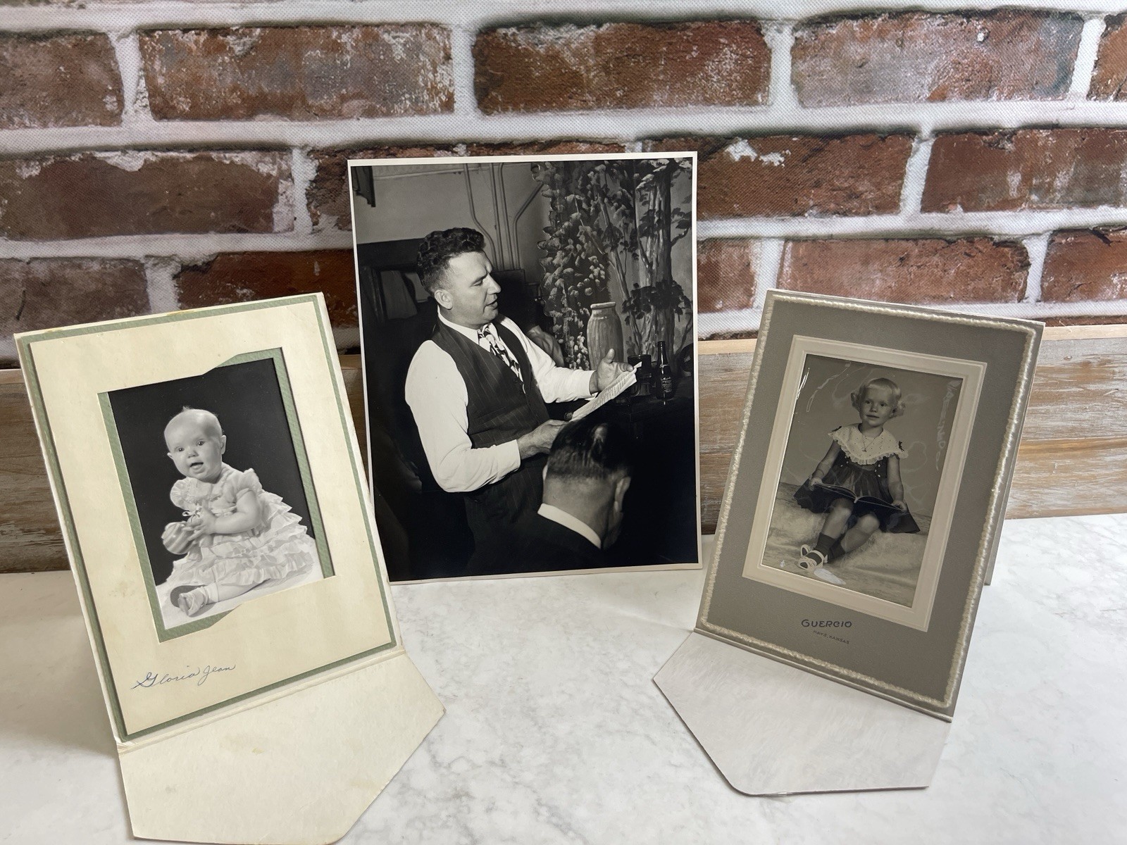Vintage Photograph Lot of 3 Black & White Baby Child Man Portrait Photo Ephemera