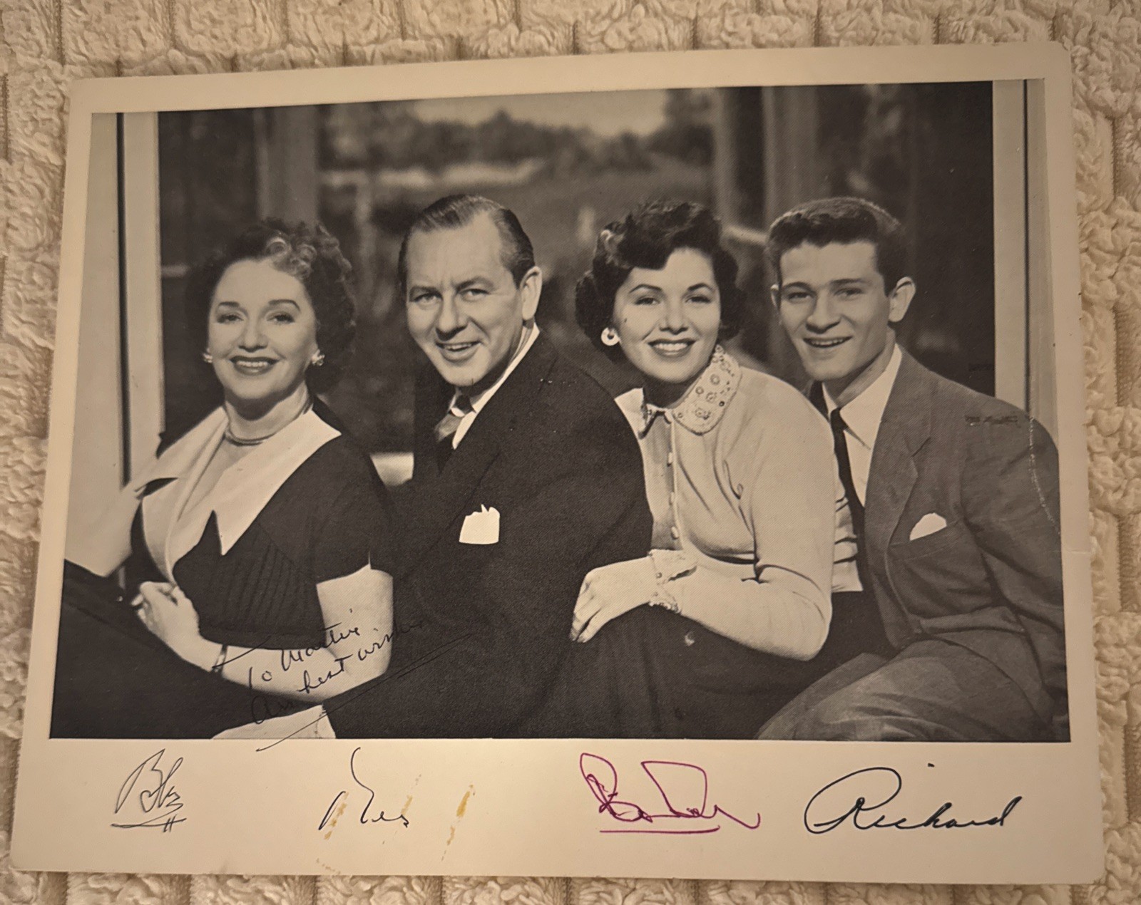 Vintage Bernard Braden Barbara Kelly TV Show Cast Hand Signed Photograph