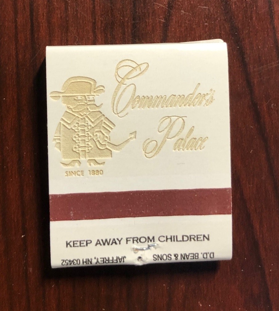 Vintage FEATURE Matchbook Commander's Palace New Orleans Louisiana Vintage FEATURE Matchbook Commander's Palace New Orleans Louisiana