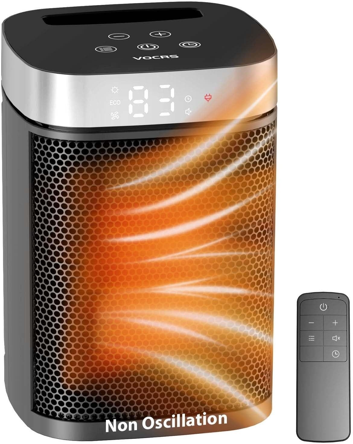 Small Portable Space Heater for Indoor Use - 1500W PTC Electric Heater with Ther