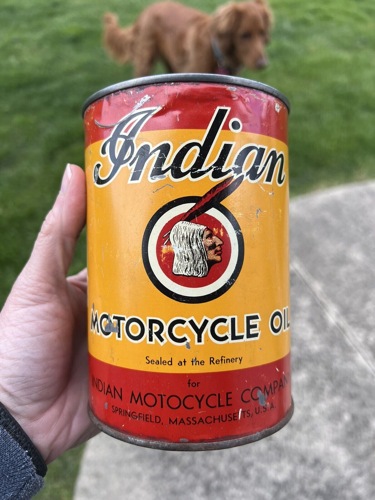 Early Indian Motorcycle 1 Quart Oil Can Motorcycles Graphic Quart