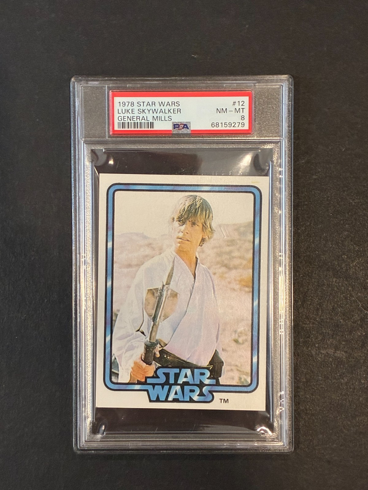 1978 Star Wars General Mills Big G Cereals Mark Hamill Luke Skywalker #12 PSA 8