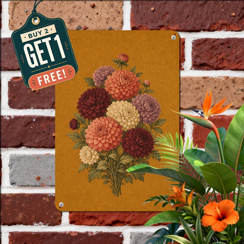 vintage chrysanthemum botanical illustration centered bouquet still life