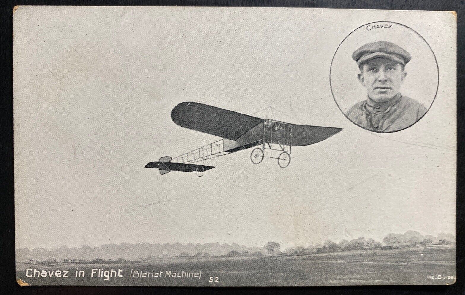 Mint RPPC Real Picture Postcard Early Aviation Chavez Flight Bleriot Machine