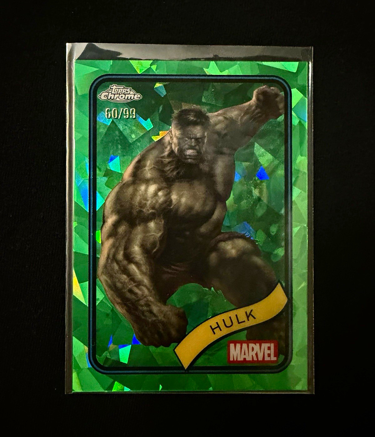 Topps 2025 Topps Chrome Marvel Hulk #128 Green Parallel Serial Numbered 60/99