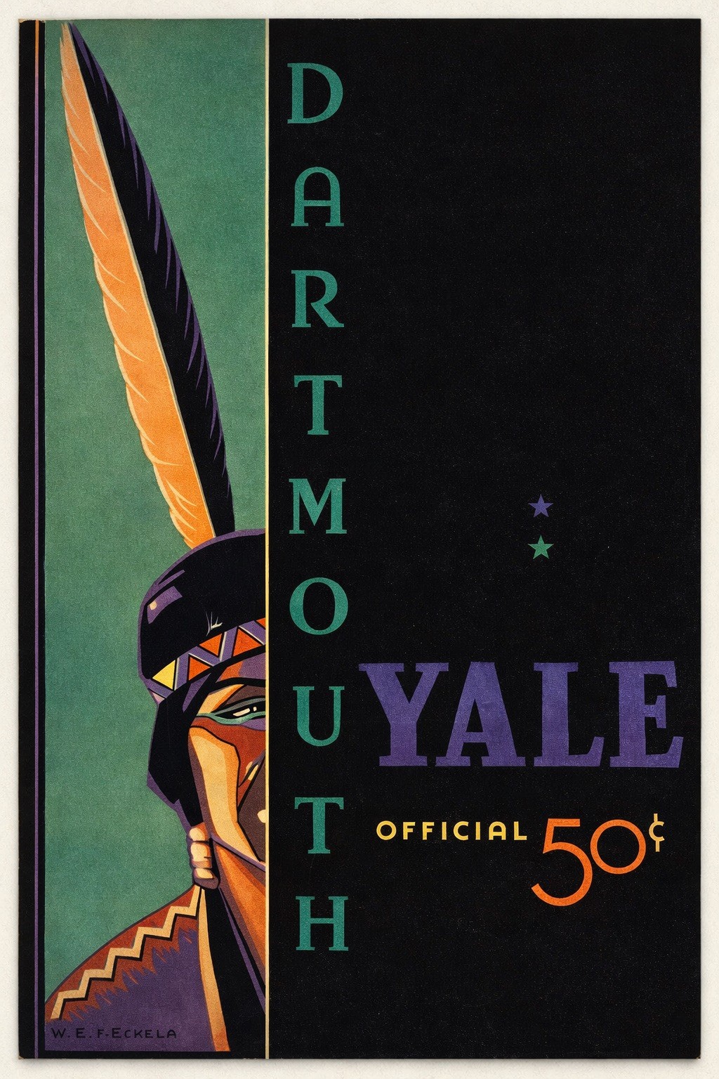 🎨 Vintage Dartmouth vs Yale Poster - Retro 1930s Sports Decor 🏈 - 24x36” -