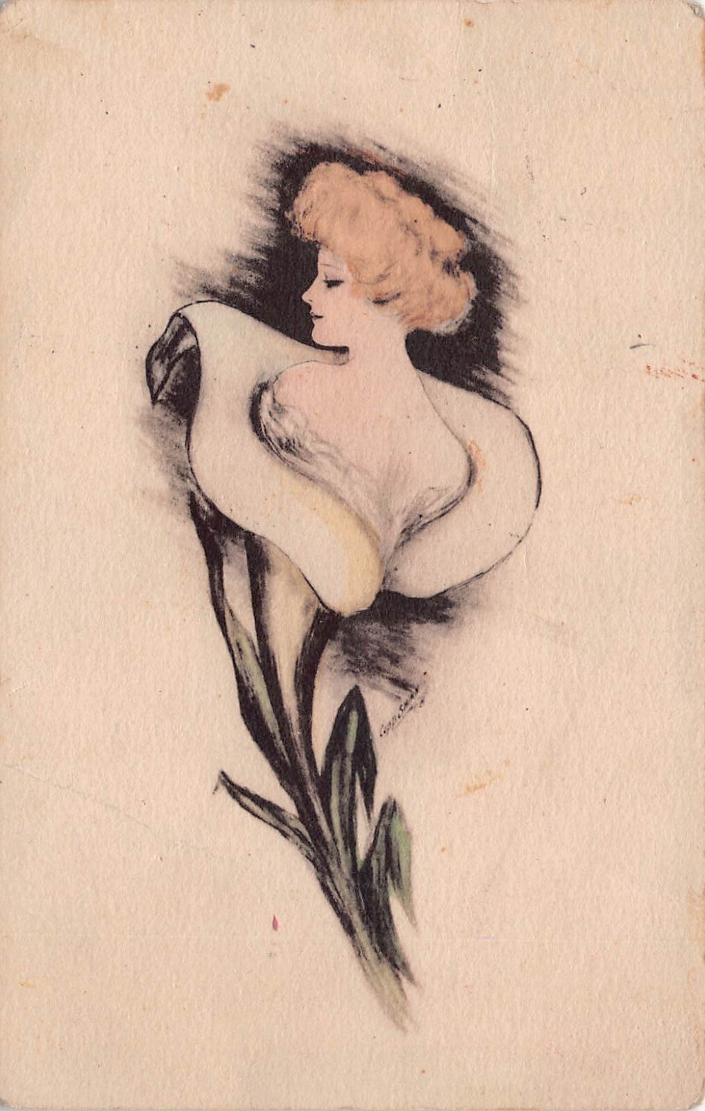 1910 Pretty Beautiful Lady Woman Flower Cobb Shinn Postcard