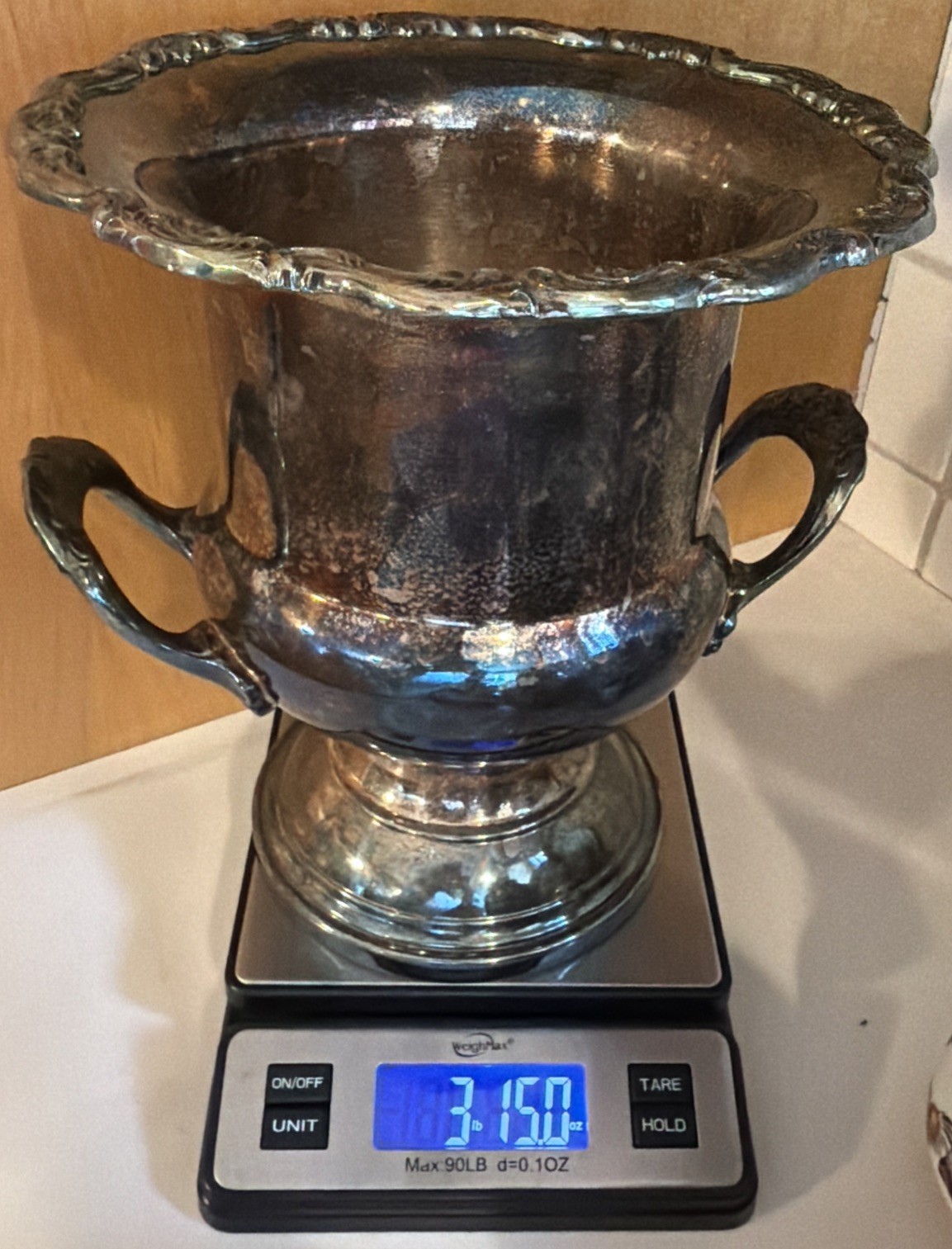 Vintage Gorham Silver Plated Champagne Bucket Wine Chiller with Handles Ornate 