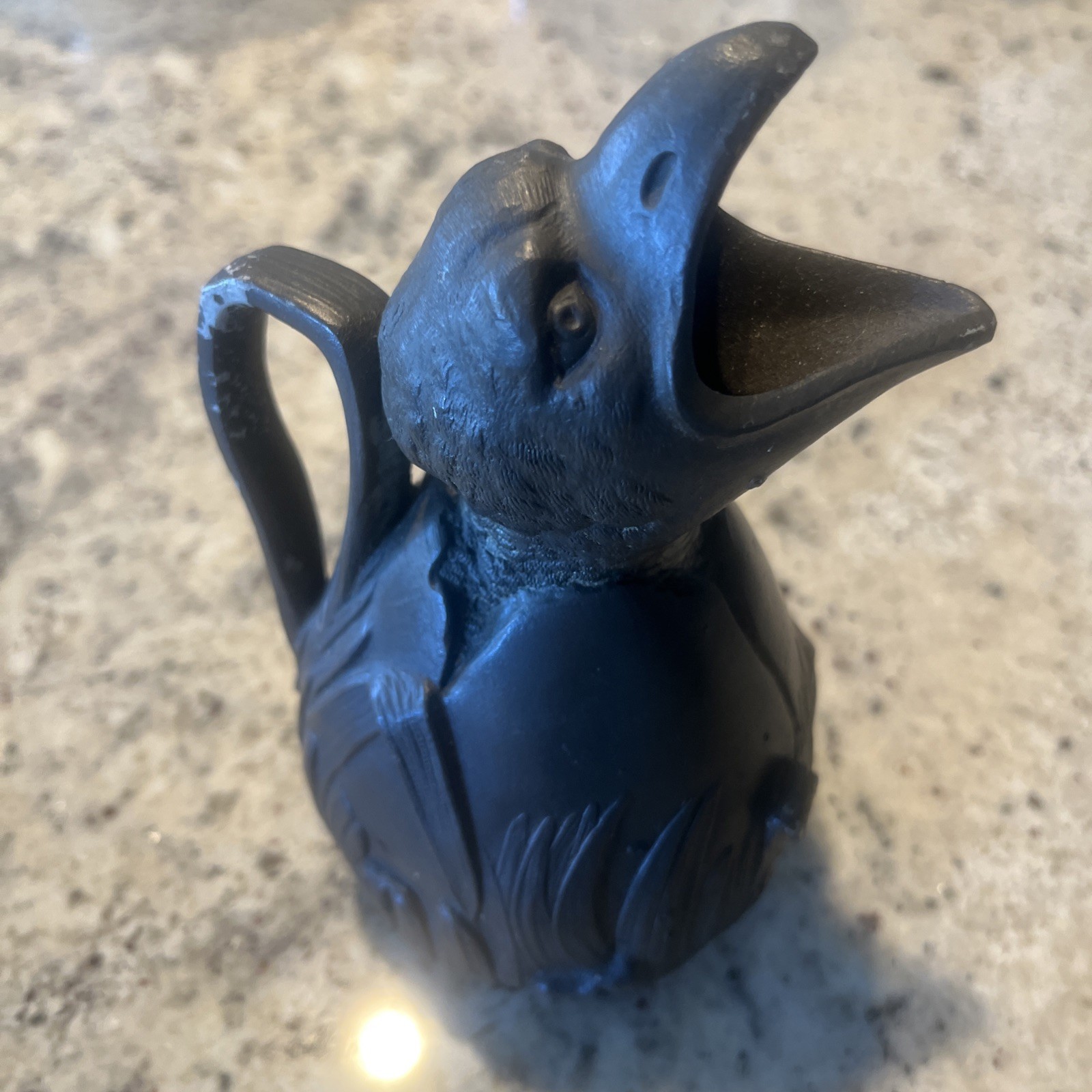 Jean Garnier Pewter Crow Pitcher Vintage French Art Piece