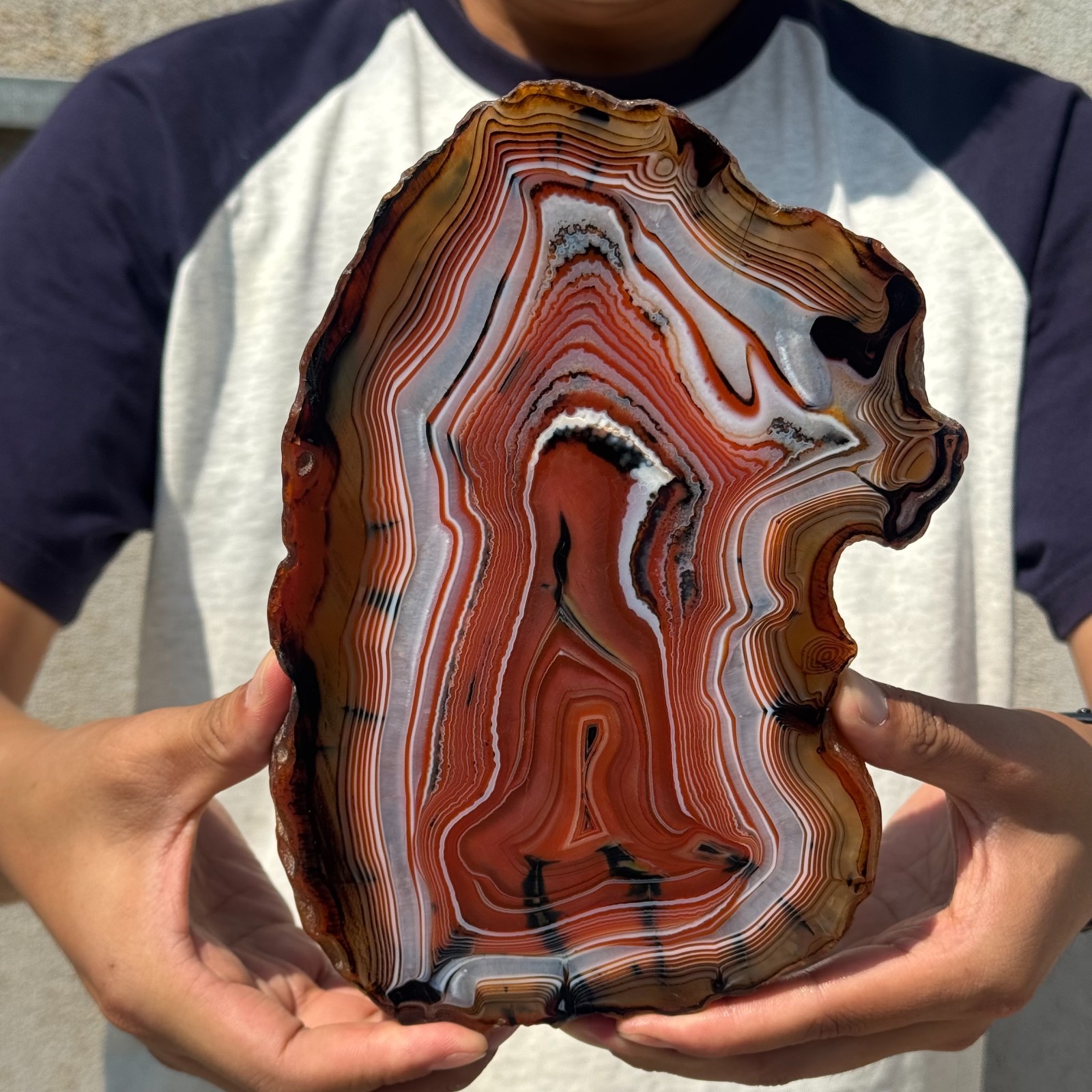 2.38LB Natural Lace Agate Slab Quartz Crystal Mineral Specimen Healing